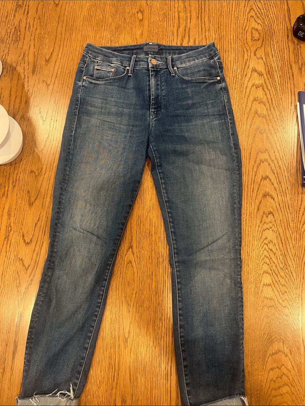 MOTHER Dark Blue Denim Jeans Overalls